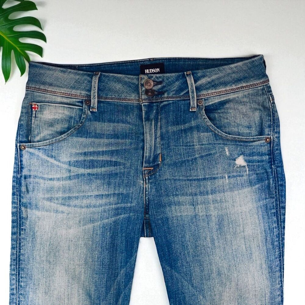 Hudson Cat Mid Rise Step Hem Skinny Jeans in Esse Wash - 30 - Picture 8 of 10